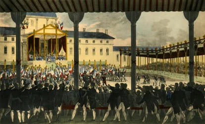 Vista interior de la Asamblea del Campo de Mayo..., 1815, 1921