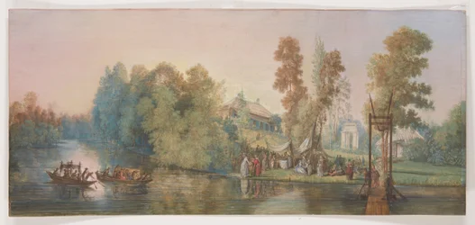Escena galante: picnic en un lago, 1787