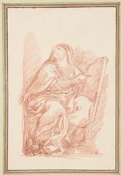 Figura sentada con tableta