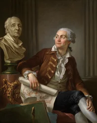 Retrato de hombre con busto de Denis Diderot