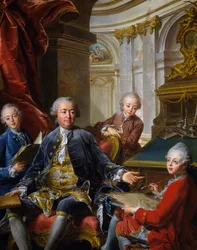 Monsieur Carre de Cande con sus tres hijos