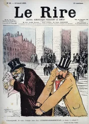 La incomparable, la verdadera, la única mina de oro, la eterna fuente de gogogof - dibujo de Jean Veber (1868-1928) Le rire del 13 de abril de 1895
