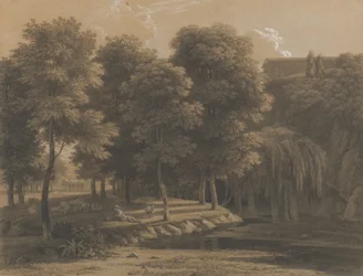 Paisaje clásico con un pastor, 1803