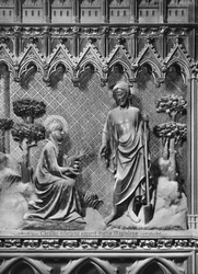 Catedral, interior, pantalla del coro, Jesucristo apareciendo a María Magdalena, c.1340-51