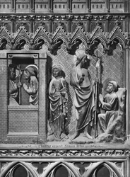 Catedral, interior, pantalla del coro, Jesucristo apareciendo a San Pedro, c.1340-51