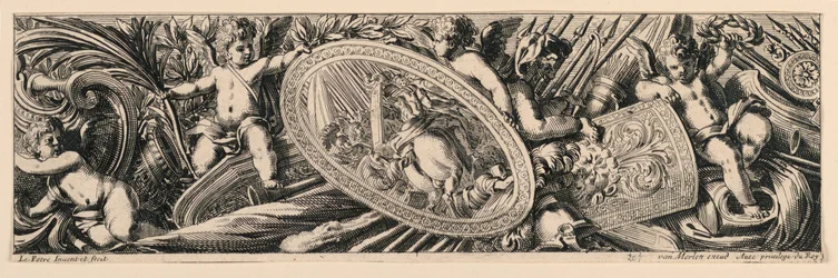 Friso: Trofeos de armas y putti