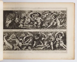 Lámina de "Frises, feuillages ou tritons marins, à la romaine"
