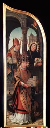 Panel izquierdo del Tríptico de la Anunciación (La Anunciación). Pintura sobre madera de Jean Bellegambe el Viejo (1470-1534) Dim. 103 x 33 cm San Petersburgo, Museo del Hermitage