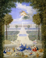 Francia, Versalles, parterre del Gran Trianón, por Jean Cotelle