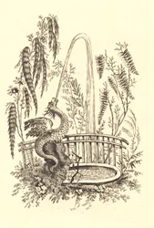 Fuente china con dragón