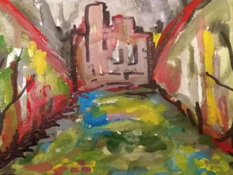 Castillo con estanque