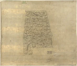 Mapa base de Alabama. LOC 2005625108