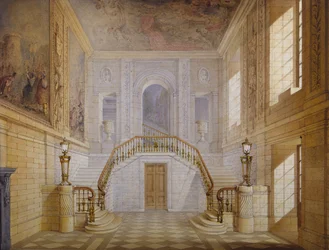 Diseño para una escalera en el Salón Pintado, Chatsworth