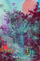 Paisaje abstracto y glitch