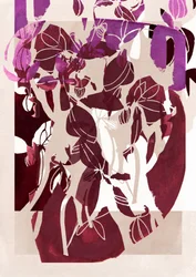 Flores abstractas en magenta