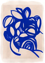 Abstracto floral azul