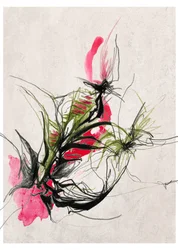 Motivos botánicos abstractos y vibrantes