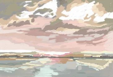 Reflejos del atardecer rosado