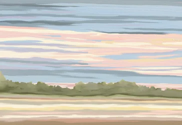 Horizonte sereno en tonos pastel