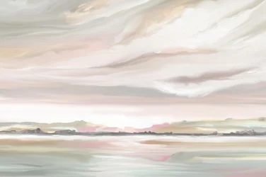 Paisaje sereno en tonos pastel