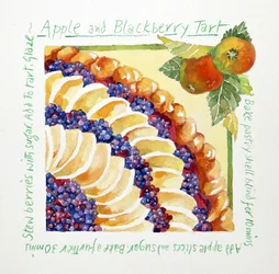 Tarta de manzana y moras, 2014 (acuarela)