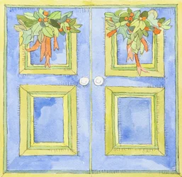 Puertas de armario navideñas (acuarela)