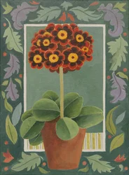Prímula roja y negra (acrílico)