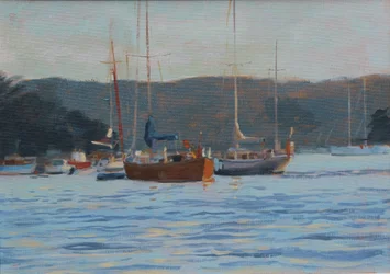 Yates al atardecer en Salcombe, 2016
