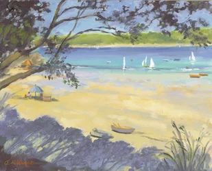 Salcombe Southsands Beach (óleo sobre lienzo)