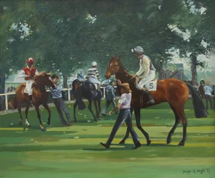 The Paddock, Windsor Races (óleo sobre lienzo)