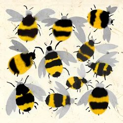 ABEJAS DE COLOR, 2022 (acuarela)