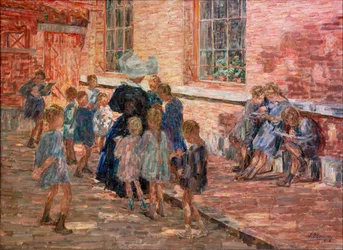 Jardín de infancia en Deurle (óleo sobre lienzo)