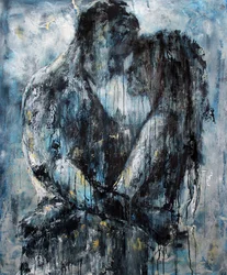 Abrazo de amor abstracto