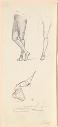 Estudios de piernas y brazos para el retrato de Federico VI
