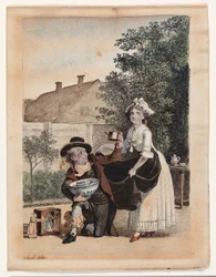 Una escena de la obra de teatro de P. A. Heiberg "Chinafarene"