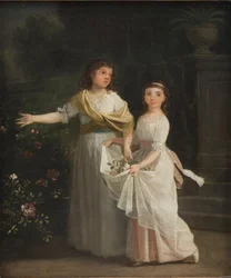Las hijas del cónsul general Johan Christian Pingel en un jardín