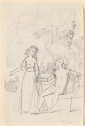 Boceto de composición para el retrato familiar de Raben