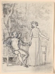 Boceto de composición para el retrato familiar Rabenske