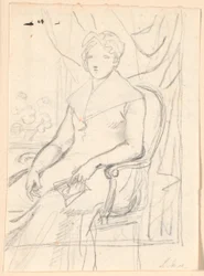 Boceto compositivo para el retrato de la condesa Anna Joachima Danneskiold-Laurvig, nacida Ahlefeldt, a los 74 años