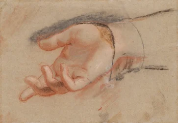 Estudio al pastel para una mano extendida