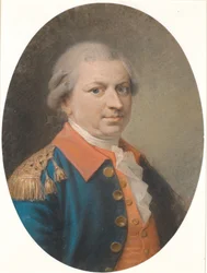 Retrato del maestro de fábrica y capitán comandante Henrik Gerner. Oval, tres cuartos de perfil hacia la derecha