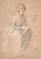 Rosine Juel, nacida Dørschel; estudio para doble retrato de Juel y su esposa en el caballete