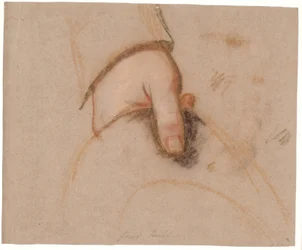 Estudio para el retrato de la familia Ryberg; la mano izquierda de Johan Christian Ryberg sosteniendo un sombrero