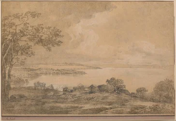 Vista sobre el lago Esrum hacia Fredensborg, vista desde Plejelt
