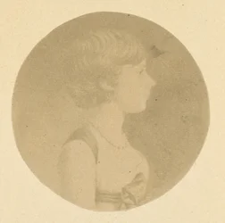 Retrato en Mezzotinta de una Chica de Perfil, de La Colección de Retratos de St. Memin, 1862