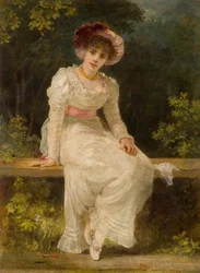 Dama Sentada en un Jardín