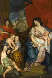 Retrato de la reina María Kazimiera con sus hijos