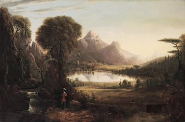 El valle feliz, de Rasselas, el príncipe meditando su escape