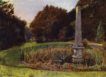 Casa Chiswick, El Obelisco en la piscina