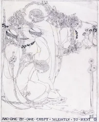 And One by One Crept Silently to Rest, c.1902-3 (pluma y tinta negra sobre vitela)